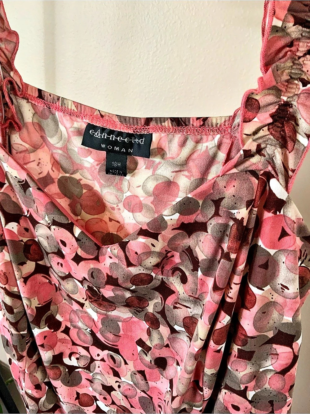 Vintage Connected Pink Abstract Maxi Dress Size Medium Like New